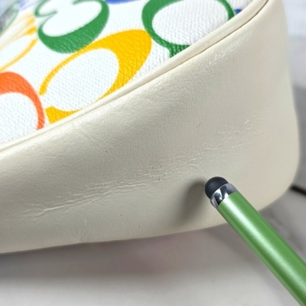COACH TERI HAND SHOULDER SMALL BAG SIGNATURE RAINBOW CANVAS MULTI SUMMER PURSEβ - Picture 15 of 16